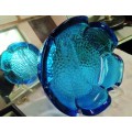 *BLENICO flower ART GLASS COBOLTcirca1950s LOOK At My BUY NOW LISTINGS NO WAITING *