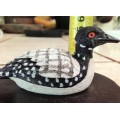 DUCK FIGURINE -ON Wood Plinth `CANADA` ceramic LOOK At My BUY NOW LISTINGS NO WAITING