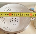 WHITE ENAMEL SIEVE DRAINAGE holes+SMALL METAL JUG !!!GREAT COUNTRY HOME DECOR !!!