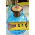 Art Deco steps Glass Perfume bottle BRASS Stopper* Embroidery LidLOOK At My BUY NOW
