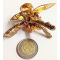 BUMBLE BEE - figurine CLOISONNE FLOWERS*EYES CRYSTALS 3CUT YELLOW CRYSTAL GLASS INSET WINGS