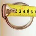 BANGLET BEATEN PATTERN HINGED CLAMPER  BANGLET-SAFETY CHAIN -NICKEL COPPER