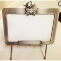 PHOTO FRAME - Brushed Metal Scrip New Baby has glass