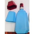 Perfume Bottle*BLUE  MILK GLASS `LOU-LOU`BOTTLE Empty