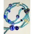 NECKLACE MURANO glass Beads Variegated   BLUES*LOOK At All My BUY NOW listings NO WAITING