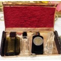 4 miniPERFUME BOTTLESempty+Brass Box not set LOOK At My BUY NOW LISTINGS NO WAITING