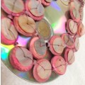 Necklace-DOUBLE SIDED MOPpink disk divides *GREAT COUNTRY HOME DECOR*L@@katMY*BUYNOW*NO WAITING*
