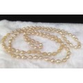 Necklace - Flapper style Tear drop+ Round  faux Pearls