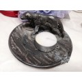 Ashtray or Candle Holder *Pewter dog repaired LOOK At My BUY NOW items NO WAITING