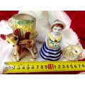 Bambi Spill Vase & Bird + Lady figurine has Epsom in Salt Holder