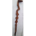 1 WALKING STICK Zig Zag hand Carved LOOK At My BUY NOW LISTINGS NO WAITING
