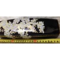 VASE ceramic Gilt ORIENTAL-Blossoms White/GreenBlack-height 285mm!  !!!!GREAT COUNTRY HOME DECOR!!!!