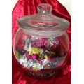 *EXQUISITE **SWEETIES**GLASS BOWL+GLASS LID* GREAT HOME DECOR*