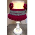 Lamp base Wood +Shade -Working Crochet flower*MOP buttons LOOK At My BUY NOW items NO WAITING