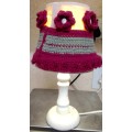 Lamp base Wood +Shade -Working Crochet flower*MOP buttons LOOK At My BUY NOW items NO WAITING