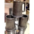 !!!WOW!!!4 items*1955 Pewter 3 Muggs Beer Union 4 items South Africa glass bottoms+ 1 other all one