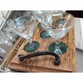 !!!RARE!!! 5 small art deco Sherry glasses black base  + tray LooK at My Buy Now Listings No Waiting