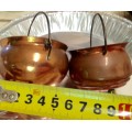 SALTS - 2 Copperware 3 Leg Pot Belly s pots uses butter salt or sauce