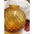 Circa1950 Large Amber Glass Hanging Globe Ball Shade LooK at All My Buy Now Listings No Waiting