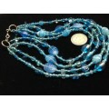 Bib NECKLACE ITALIAN 4 strands Lampwork GLASS BEADS LOOK At My BUY NOW LISTINGS NO WAITING