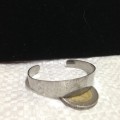 Bangle  flower design SILVER tone metal LOOK At My BUY NOW LISTINGS NO WAITING