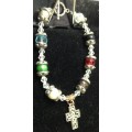 Bracelet Has multicoloured beads And CROSS