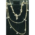 Necklace Vintage Gold tone Chain has faux Pearls LOOK At My BUY NOW LISTINGS NO WAITING
