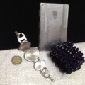 Cigarette case Initials Monogramed + Graduating Crystal Bracelet+1 Purple wood bracelet