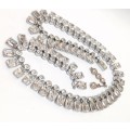 Necklace -Baguette circa1950~57 sq 58 Crystal *Clasp damage LOOK At My BUY NOW *NO WAITING