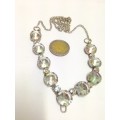 Necklace pretty Crystals silver tone metal MODERN LOOK At My BUY NOW LISTINGS NO WAITING