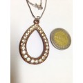 Necklace - Pendant crystals on chain gold tone metal *LOOK At All My BUY NOW listings NO WAITING