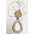 Necklace - Pendant crystals on chain gold tone metal *LOOK At All My BUY NOW listings NO WAITING