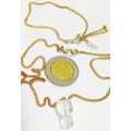 Modern Pendant on Gold tone Chain LOOK At My BUY NOW listings NO WAITING