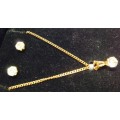 Necklace +Earrings - Set chain gold Tone metal + box LOOK At My BUY NOW LISTINGS NO WAITING