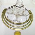 Necklace -Bi 3 horse shoe shape gold tone metal  LOOK At My BUY NOW LISTINGS NO WAITING