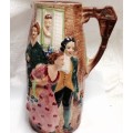 EXQUISITE *ANTIQUE C1939-1950 *BURLEIGH WARE Jug Embossed SALLY IN OUR ALLEY hairline crack inside
