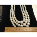 Necklace graduating faux Pearl 3 strand Bib Look At My BUY NOW NO WAITING