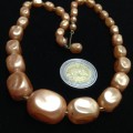 Necklace 1950,  Baroque Pearls Graduating acrylic beads