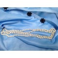 Necklace - Antique RARE 1930`sART DECO Long WHITE MILK GLASS beads
