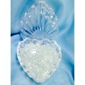 Box - Trinket box Heart shape Cut GLASS Lead Crystal lided *LooK at My*BUY NOW Listings *NO WAITING