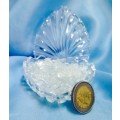 Box - Trinket box Heart shape Cut GLASS Lead Crystal lided *LooK at My*BUY NOW Listings *NO WAITING