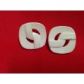 EARRINGS -   Cut out white Acrylic