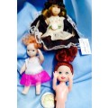 3 mix small dolls see pictures 2 porcelain 1 other