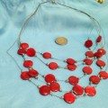 Red bead Necklace bib style LOOK At All My BUY NOW LISTINGS NO WAITING