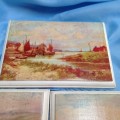 3 Block framed Decoupage pictures farming rural scenes *Gorgeous