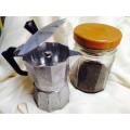 Coffee percolator +storage Glass container BUYNOW*NO WAITING*GREAT COUNTRY HOME DECOR