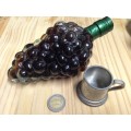Glass Grape bottle - Sealed + Small metal cup