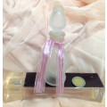 2 items 1Frosted glass Perfume bottle+stopper +1 Purple Concave shape perfume bottles empty