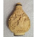 Antique Oriental Carved Snuff bottle base Signed*LOOK At My BUY NOW LISTINGS NO WAITING