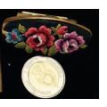 Lipstick Holder* mirror top tapestry material gold tone LOOK At My BUY NOW LISTINGS *NO WAITING